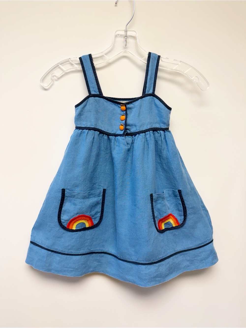 Stella McCartney Blue Linen Girls Dress 4Y